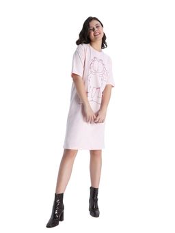 Zivame - Women 2 Mile Fashion Knit Cotton Pink Dogwood NightDress