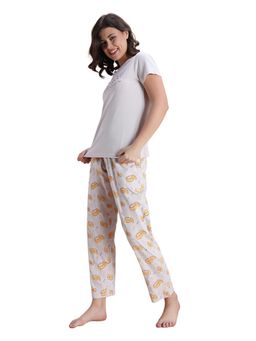 Zivame - Women Farm Lore Knit Cotton Orchid Tint T-Shirt and Pyjama