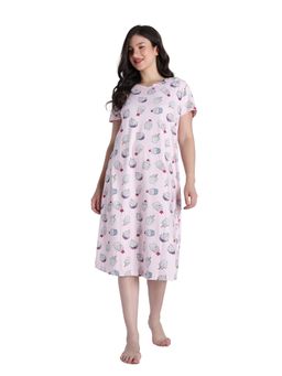 Zivame - Women Knit Poly Mid Length Heavenly Pink NightDress