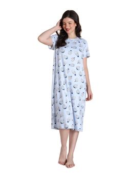 Zivame - Women Knit Poly Mid Length Orchid Tint NightDress