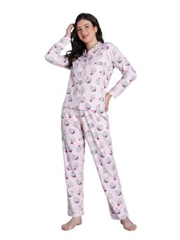 Zivame - Women Knit Poly Heavenly Pink Shirt and Pyjama