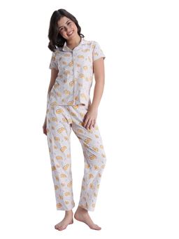 Zivame - Women Knit Cotton Orchid Tint T-Shirt and Pyjama