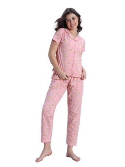 Zivame - Women Knit Cotton Peony Shirt and Pyjama