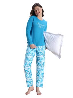 Zivame - Women Knit Poly Hawiian Ocean T-Shirt and Pyjama