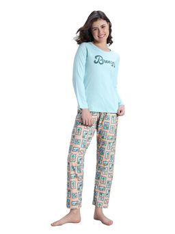 Zivame - Women Knit Poly Moonlight Jade T-Shirt and Pyjama