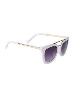 Spiky - White Frame Grey Lense UV Protected Lens Square Sunglasses