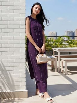 Pink Fort - Cotton Sleeveless Kurta with Pant