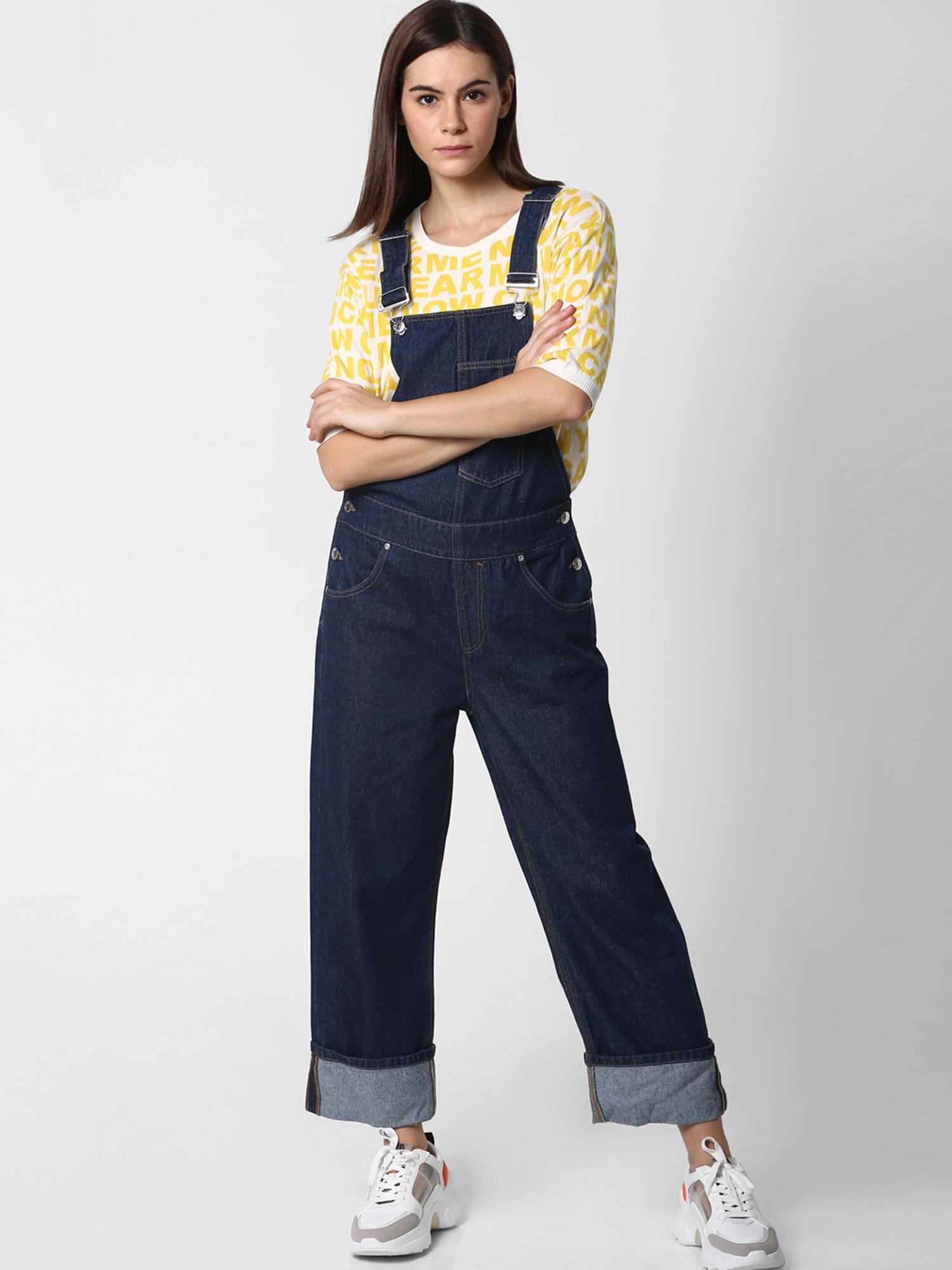 ONLY Navy Blue Denim Dungaree Online 