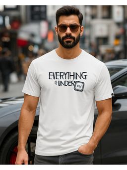 Bewakoof - Men White Everything Is Under Ctrl Typography T-Shirt