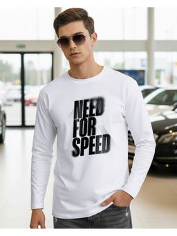 Bewakoof - Men White Need for Speed Typography T-Shirt
