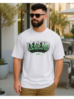 Bewakoof - Men White Legend Graphic Printed Oversized T-Shirt