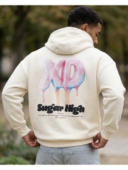 Bewakoof - Men Gardenia Sugar High Graphic Oversized Hoodie