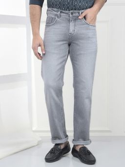 CRIMSOUNE CLUB - Men Grey Straight Jeans