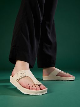 Inc.5 - Women Beige Casual Solid Round Toe Sandals