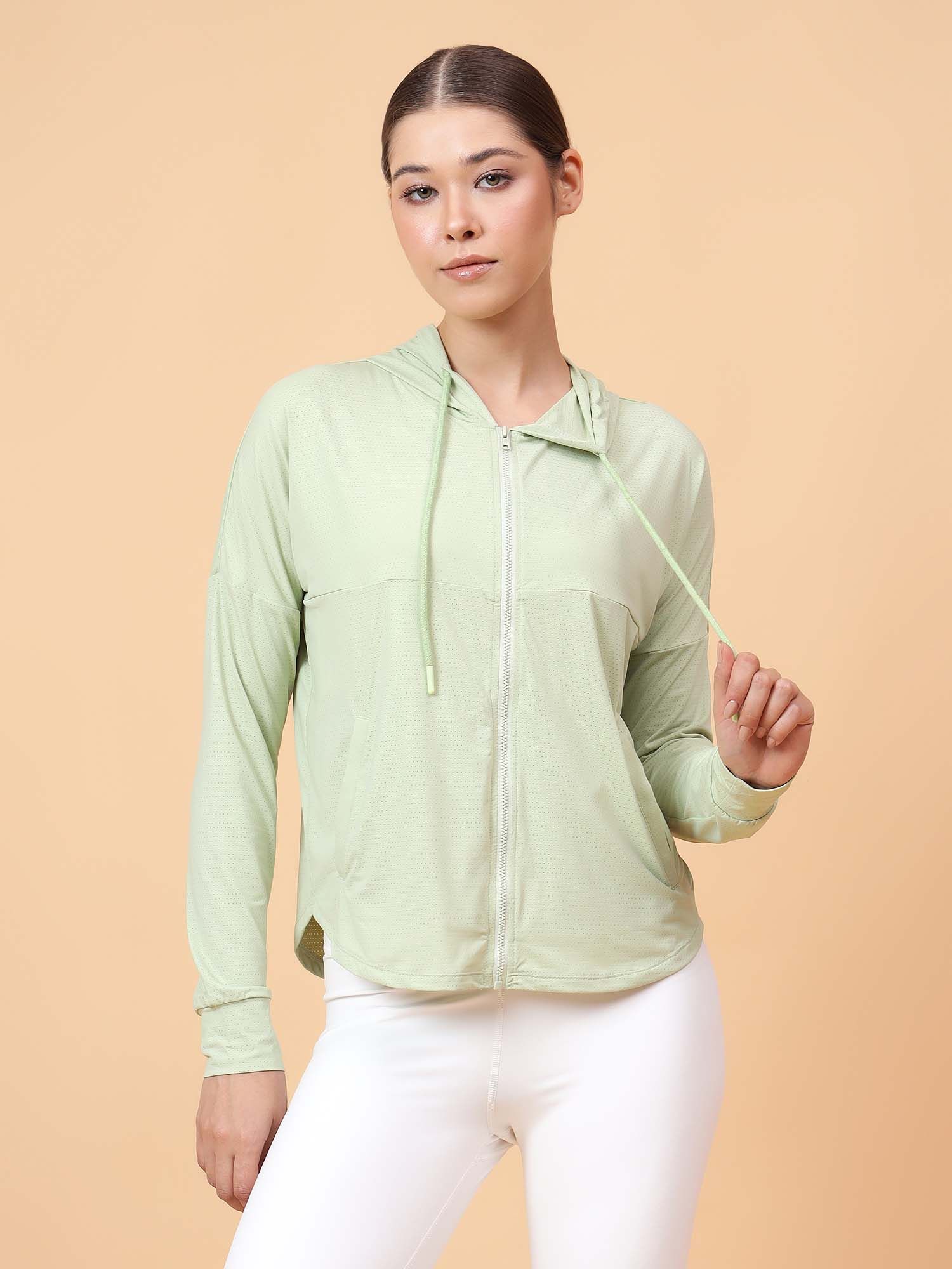 fitkin Women Green Solid Hooded Jacket-picture-37