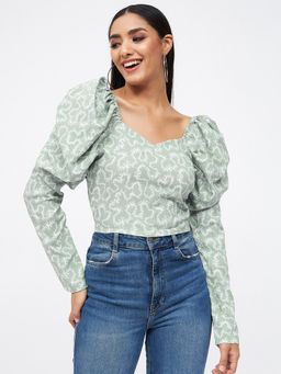 Kibo - Grey Polyester Crop Top