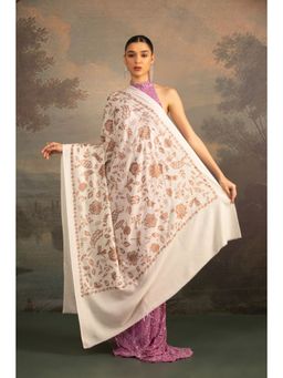 Modarta By Kamakshi - Women White Shawl with Embroidery