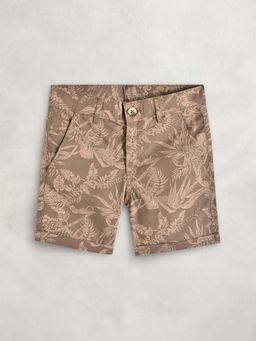 CHERRY CRUMBLE BY NITT HYMAN - Brown Digital Prints Island Shorts