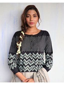 Chidiyaa - Black Cotton Blouse