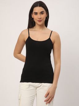 R&B - Women Black Solid Regular Camisole