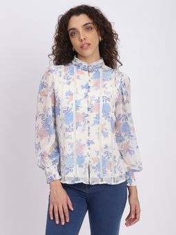 R&B - Women White Floral Regular Top