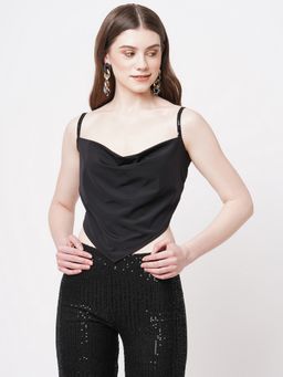 ASHTAG - Black Bling Stapped Scarf Crop Top