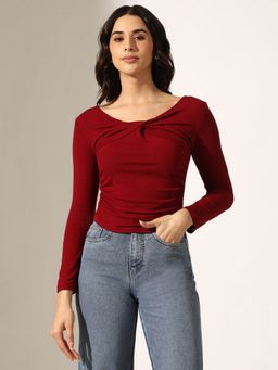 SHOWOFF - Women Red Long Sleeve Top