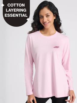 Nykd by Nykaa - Cotton Full Sleeve Tee-Relaxed Fit for Travel & Everyday NYAT517 Mauve