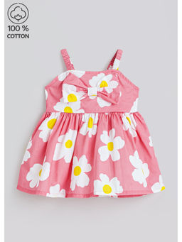 Hopscotch - Pure Cotton Floral Dress Pink