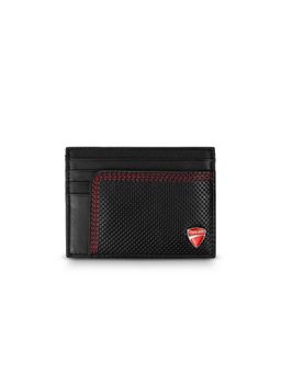 Ducati - Solito Black Genuine Leather Card Case for Men