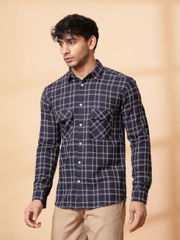 RIGO - Men Navy Checks Shirt