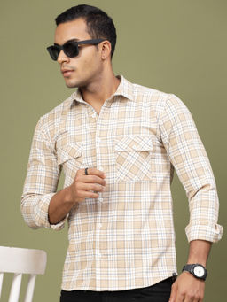 RIGO - Men Beige Checks Shirt