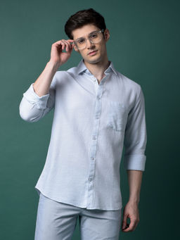 CRIMSOUNE CLUB - Men Blue Textured Shirt