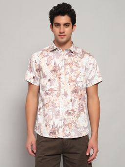 Cantabil - Men Printed Multi Half Sleeves Spread Collar Casual Shirt