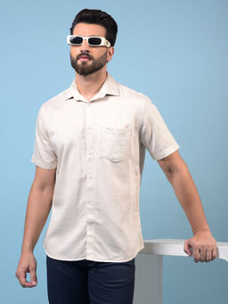 CRIMSOUNE CLUB - Men Beige Shirt