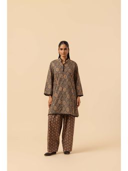 Naseebo - Earthen Mirage Ajrakh Printed Farshi Coord Set