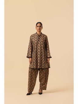 Naseebo - Heritage Wheel Ajrakh Printed Farshi Coord Set