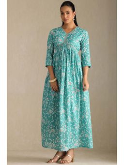 Soch - Women Blue Floral Maxi Dress