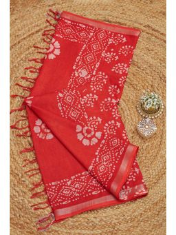Soch - Women Orange Cotton Blend Printed Dupatta