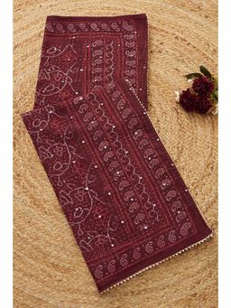 Soch - Women Brown Chinon Printed Dupatta