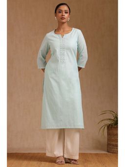 Soch - Womens Blue Cotton Kurta