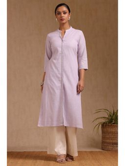 Soch - Womens Purple Cotton Solid Kurta