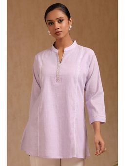 Soch - Womens Lavender Cotton Solid Tunic
