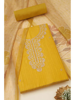 Soch - Womens Gold Tissue Shimmer Embroidered Unstitched Suit (Set of 3)