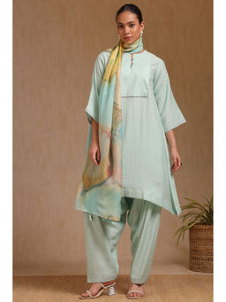 Soch - Women Green Viscose Blend Woven Design Kurta with Patiala & Dupatta (Set of 3)