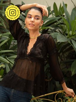 IT GIRL - Moonlight Top-Black