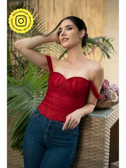 IT GIRL - Red Hot Top-Red