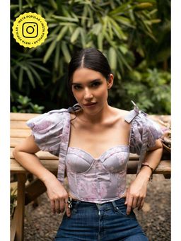 IT GIRL - Emma Floral Grey Crop Top