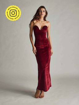 IT GIRL - Alessandra Maroon Dress