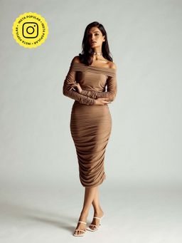 IT GIRL - Chic Mess Beige Dress